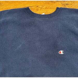 Vintage 90's Champion Blue Reverse Weave USA Crewneck Sweatshirt Sweater Men's L
